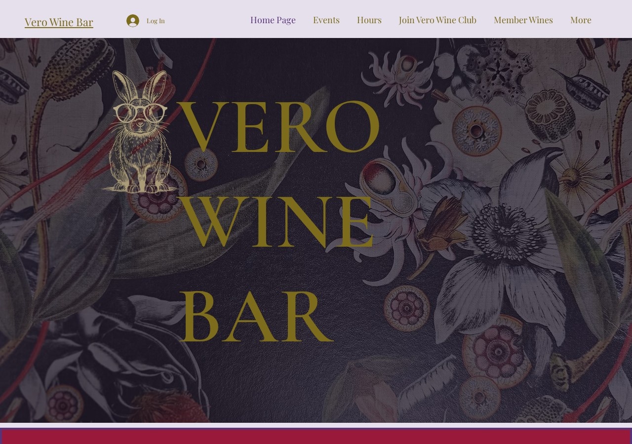 Screenshot of the Vero Wine Bar website