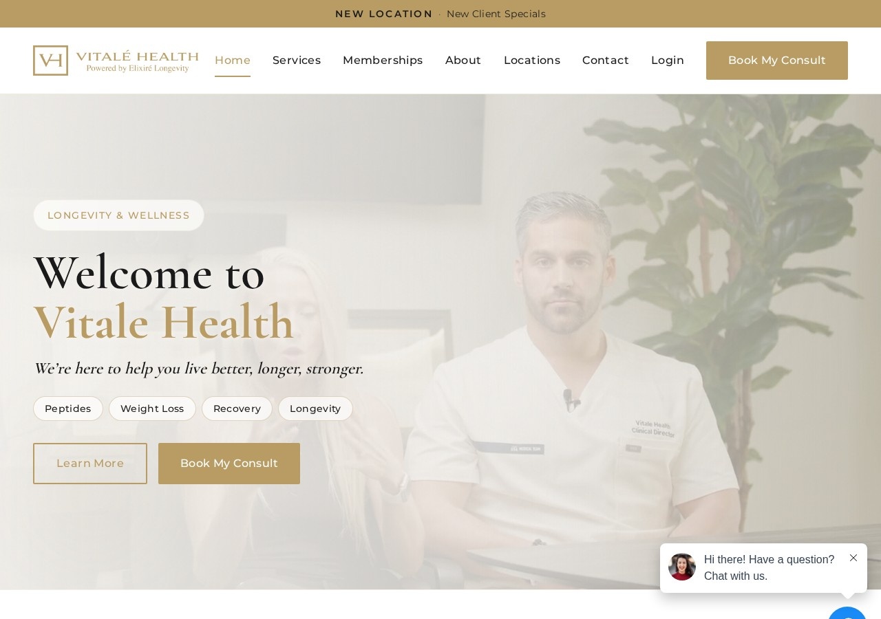 Screenshot of the Vitalé Health Clinics website